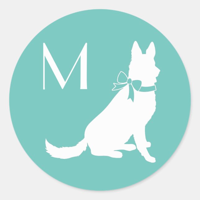 Deutscher Schäferhund Runder Aufkleber (Vorderseite)