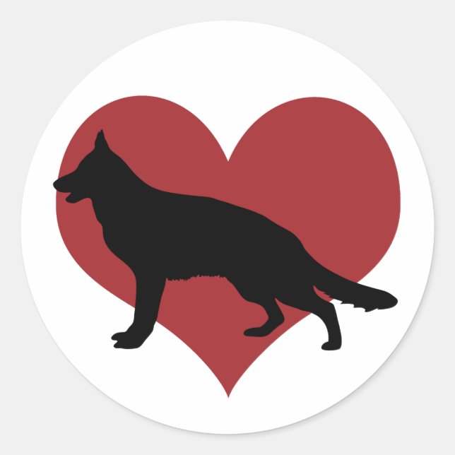 Deutscher Schäferhund Runder Aufkleber (Vorderseite)