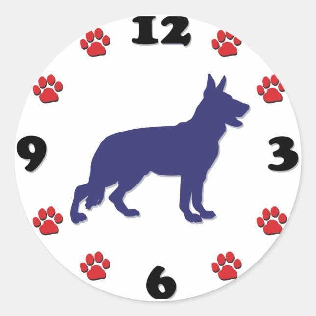 Deutscher Schäferhund Runder Aufkleber (Vorderseite)