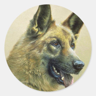 Deutscher Schäferhund Runder Aufkleber