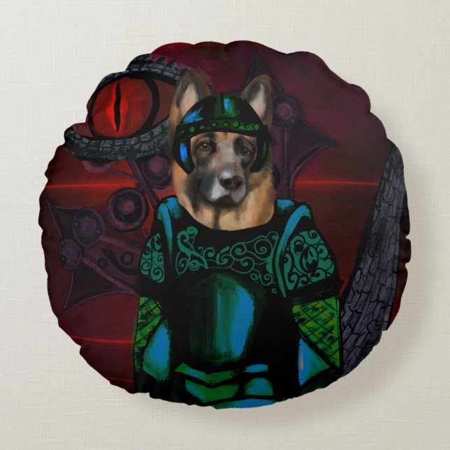 Deutscher Schäferhund Rundes Kissen (Vorderseite)