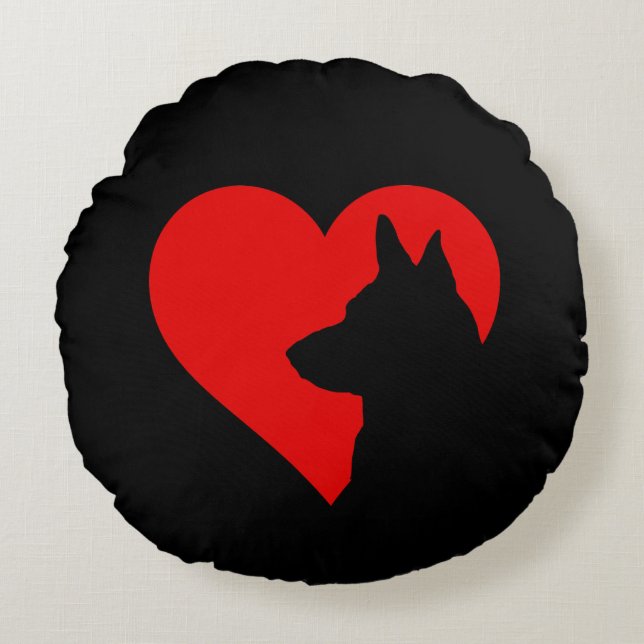 Deutscher Schäferhund Rundes Kissen (Vorderseite)