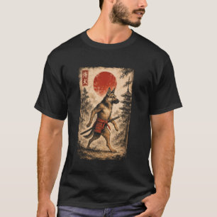 Deutscher Schäferhund Samurai Vintage Ukiyo-e Hund T-Shirt