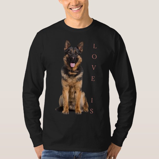 Deutscher Schäferhund Schäfer Hund Mama Vater Lieb T-Shirt (Vorderseite)