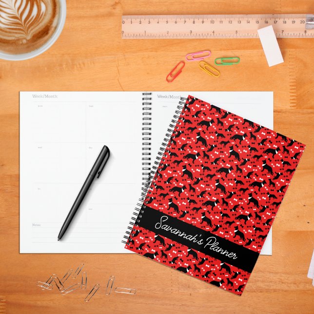 Deutscher Schäferhund Schäfer wöchentlich Planer (German Shepherds Red Personalized Planner)