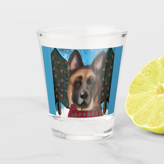 Deutscher Schäferhund Schnapsglas (Vorderseite)