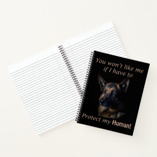 Deutscher Schäferhund schützt meinen Menschen Notizbuch