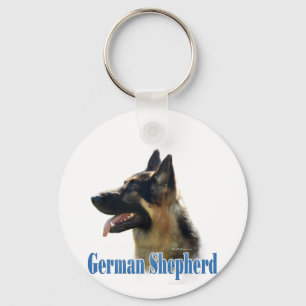 Deutscher Schäferhund (schwarz/braun) Name Schlüsselanhänger