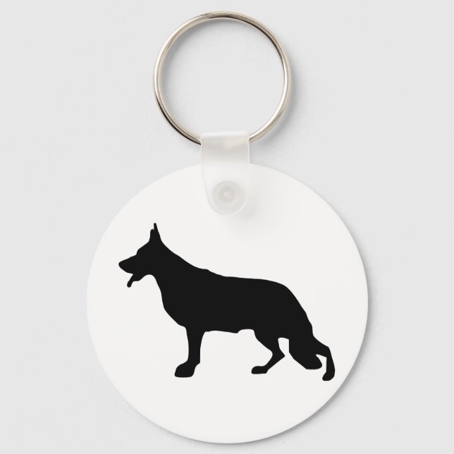 Deutscher Schäferhund schwarz Schlüsselanhänger (Vorderseite)