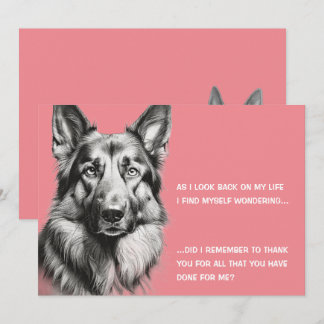 Deutscher Schäferhund Schwarz Weiß Dankeskarte