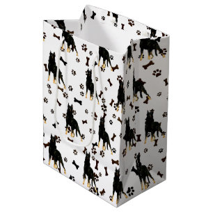 Deutscher Schäferhund, schwarze Bandana Gepäckaufb Mittlere Geschenktüte