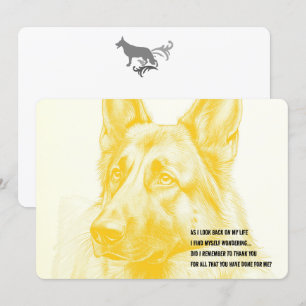 Deutscher Schäferhund schwarze Silhouette Dankeskarte