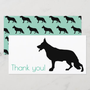 Deutscher Schäferhund schwarze Silhouette Dankeskarte