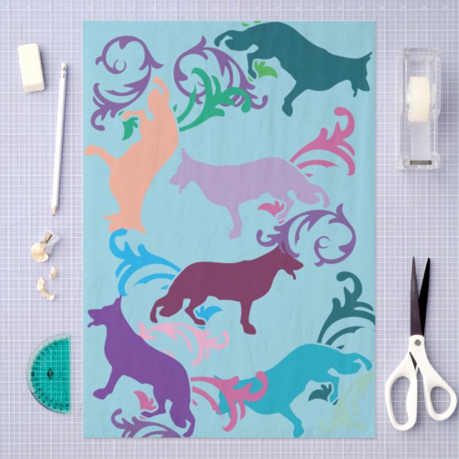 Deutscher Schäferhund  Seidenpapier (Handwerk)