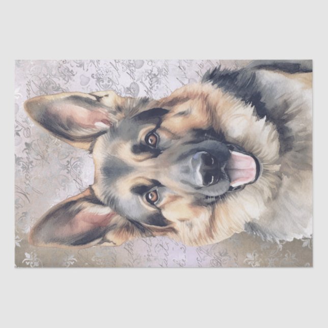 Deutscher Schäferhund Seidenpapier (Vorderseite)