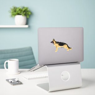 Deutscher Schäferhund Seitenillustrationsaufkleber Aufkleber