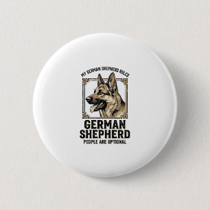 Deutscher Schäferhund-Shirt für Hunde-Liebhaber Vi Button