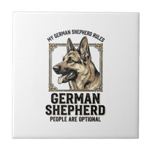 Deutscher Schäferhund-Shirt für Hunde-Liebhaber Vi Fliese