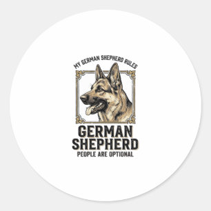 Deutscher Schäferhund-Shirt für Hunde-Liebhaber Vi Runder Aufkleber