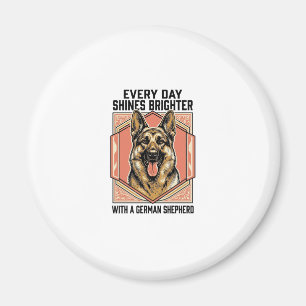 Deutscher Schäferhund-Shirt Vintage Gravur Hunde-L Magnet