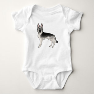 Deutscher Schäferhund Silbersable Süßer GSD-Hund G Baby Strampler