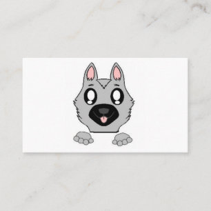 Deutscher Schäferhund Silver and Black Peeking Car Visitenkarte