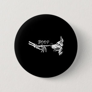 Deutscher Schäferhund Skeleton Hand Boop Halloween Button