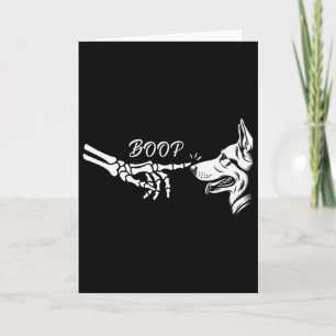 Deutscher Schäferhund Skeleton Hand Boop Halloween Karte