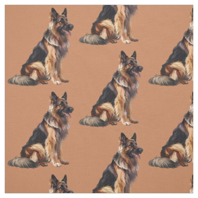 Deutscher Schäferhund Spaß Tier Kunst Stoff (Muster)