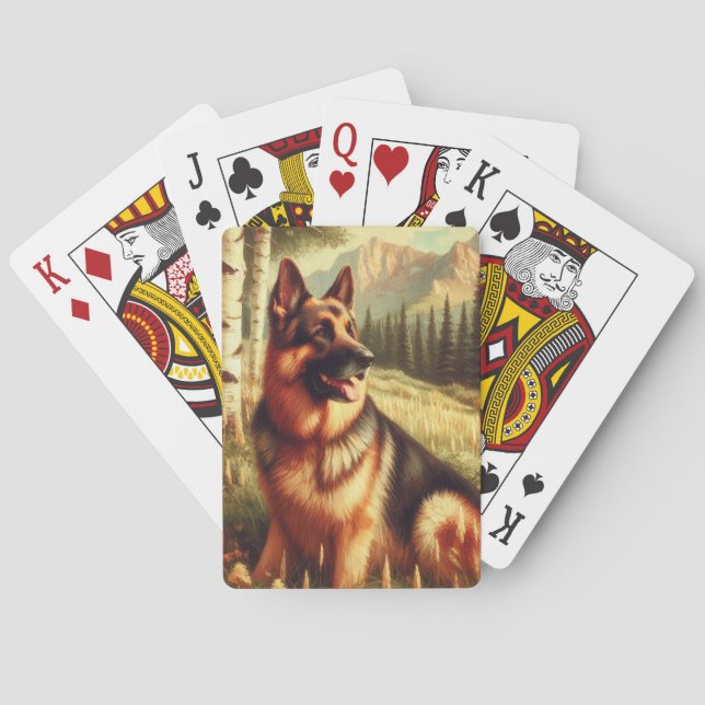 Deutscher Schäferhund Spielkarten (Rückseite)