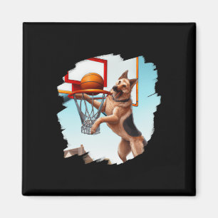 Deutscher Schäferhund spielt Basketball Spaß Dog B Magnet