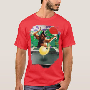 Deutscher Schäferhund spielt Tischtennis Ping Pong T-Shirt