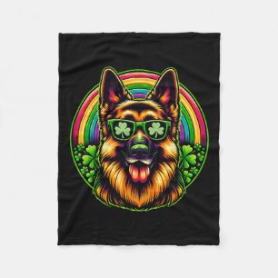 Deutscher Schäferhund St Patricks Tag Regenbogen F Fleecedecke
