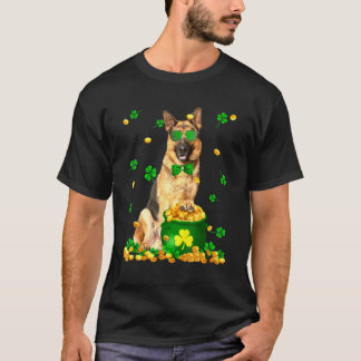 Deutscher Schäferhund Stpatricks Day Hund Papa Hun T-Shirt