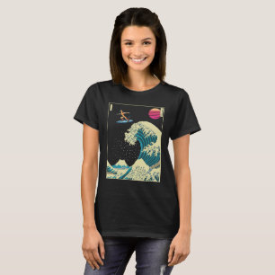 Deutscher Schäferhund surfen auf einer Kanagawa-We T-Shirt