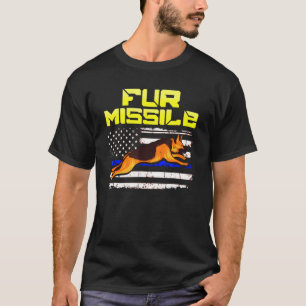Deutscher Schäferhund Thin Blue Line Flag Fur Miss T-Shirt