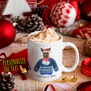 Deutscher Schäferhund trägt hässlichen Pullover Hu Kaffeetasse