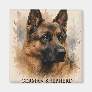 Deutscher Schäferhund Treues Arbeitshund-Geschenk Magnet