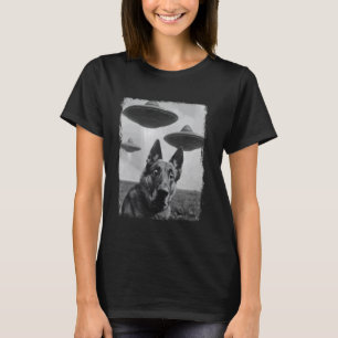 Deutscher Schäferhund UFO Alien Außerirdischer Sel T-Shirt