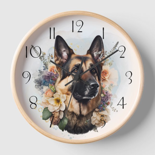 Deutscher Schäferhund Uhr (Vorderseite)