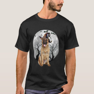 Deutscher Schäferhund und Mond Halloween-Kostüm Hu T-Shirt