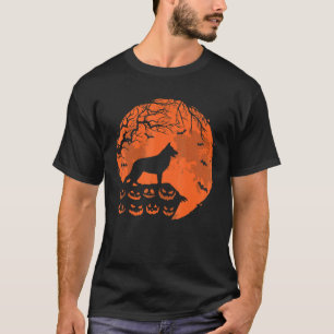 Deutscher Schäferhund und Mond Halloween-Kostüm Hu T-Shirt