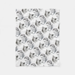 Deutscher Schäferhund und Weihnachtsmann Fleecedecke