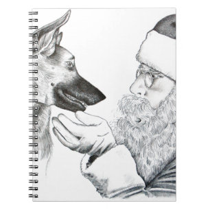 Deutscher Schäferhund und Weihnachtsmann Notizblock