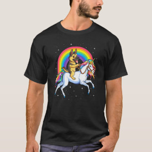 Deutscher Schäferhund Unicorn Girls Space Galaxy R T-Shirt
