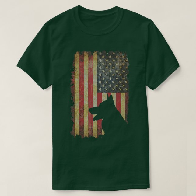Deutscher Schäferhund (US Flag Funny Dog Owner) T-Shirt (Design vorne)