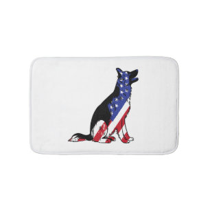Deutscher Schäferhund Usa Flag Patriotischer Hund Badematte