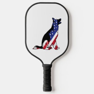 Deutscher Schäferhund Usa Flag Patriotischer Hund Pickleball Schläger