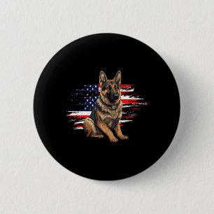 Deutscher Schäferhund USA-Flagge 4. Juli Hund-Vate Button