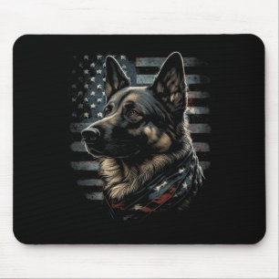 Deutscher Schäferhund USA-Flagge Patriotischer Sch Mousepad